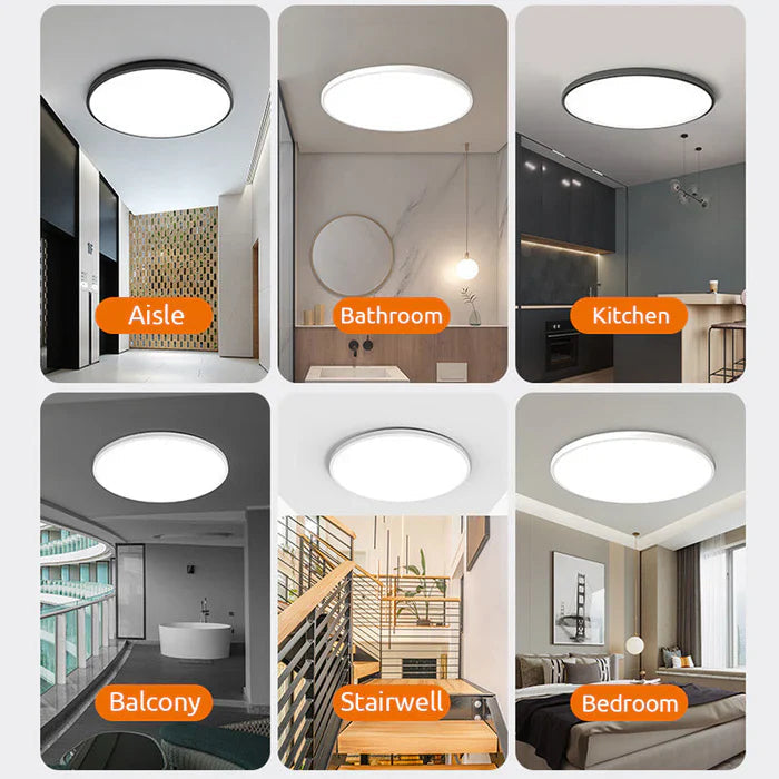 Moderne rund LED-taklampe til spisestue og stue. Justerbart og dimbart lys for perfekt atmosfære.