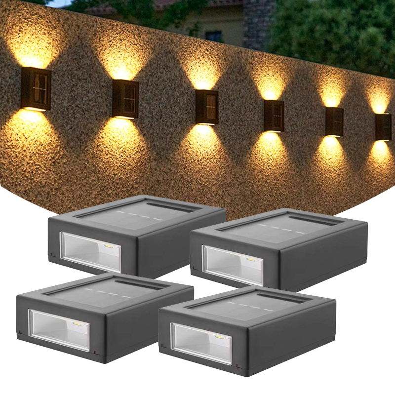 "Moderne solcelledrevet vegglampe i svart metall, IP65 vanntett, gir energieffektiv belysning for uteområdet ditt."
