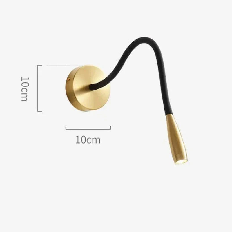 Svart LED-vegglampe, moderne design med justerbar arm. Perfekt belysning og interiørdetalj.