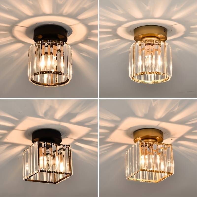 Moderne taklampe med glitrende detaljer for elegant stuebelysning.