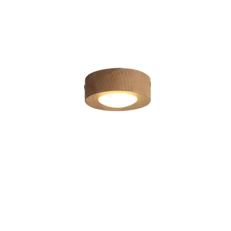 Innendørsbelysning: LED-taklampe med valnøttfarget design. Moderne stil for stue, soverom eller hall.