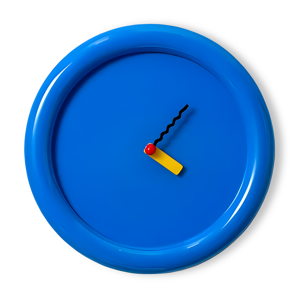 Stilfull fargerik veggklokke 30 cm. Flott hjemmedekor i moderne nordisk stil.