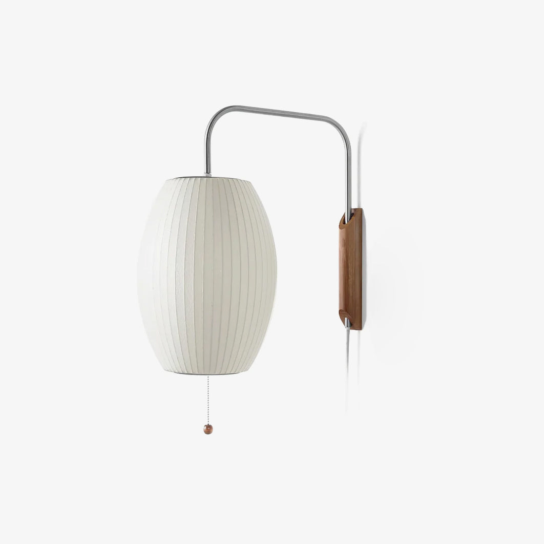 Moderne vegglampe med elegant design, polymer og stål, diffust lys, perfekt for soverom og oppholdsrom.