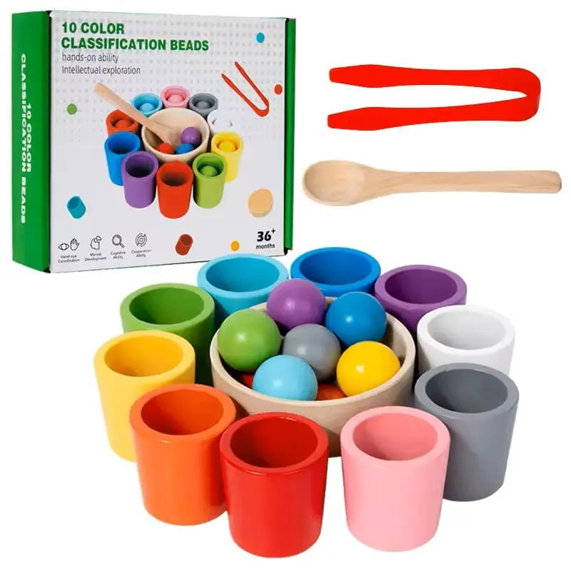 Pedagogisk treleke: Montessori fargesorteringsspill for barn 3+, styrker fargegjenkjenning