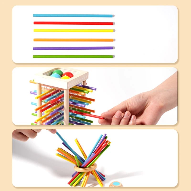 Et barn studerer Montessori tellestenger, forbedrer matematikkforståelse og finmotorikk lekent.