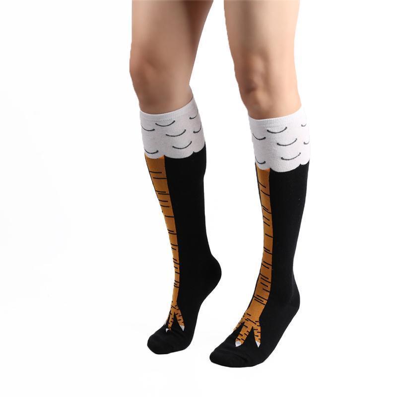 "Morsomme kyllingbensokker: Unisex kostymesokker, hvit, rosa, svart. Perfekt for fest. Velg stil: over-kneet eller kne-høy."