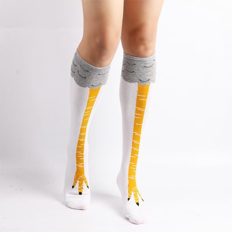 "Morsomme kyllingbensokker: Unisex kostymesokker, hvit, rosa, svart. Perfekt for fest. Velg stil: over-kneet eller kne-høy."
