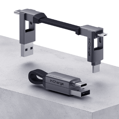 Strømdeling med 6-i-1 USB-lader; ett kompakt tilbehør til all din elektronikk.