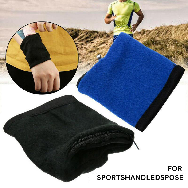 "Multifunksjonell håndleddpose for trygg oppbevaring, svart kompakt design, perfekt for sport og reise, holder verdisaker sik