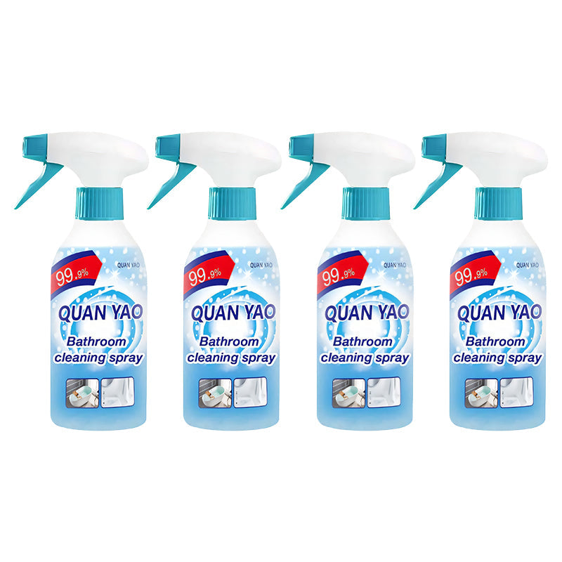 "Multifunksjonell rengjøringsspray, eliminerer kalk, trygg for baderomsfliser, speil og kraner, med to spraymoduser."