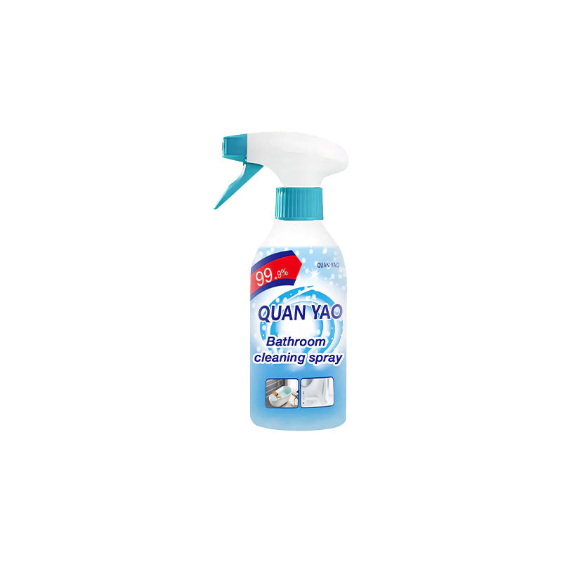 "Multifunksjonell rengjøringsspray, eliminerer kalk, trygg for baderomsfliser, speil og kraner, med to spraymoduser."