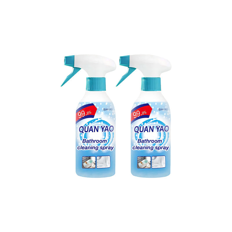 "Multifunksjonell rengjøringsspray, eliminerer kalk, trygg for baderomsfliser, speil og kraner, med to spraymoduser."