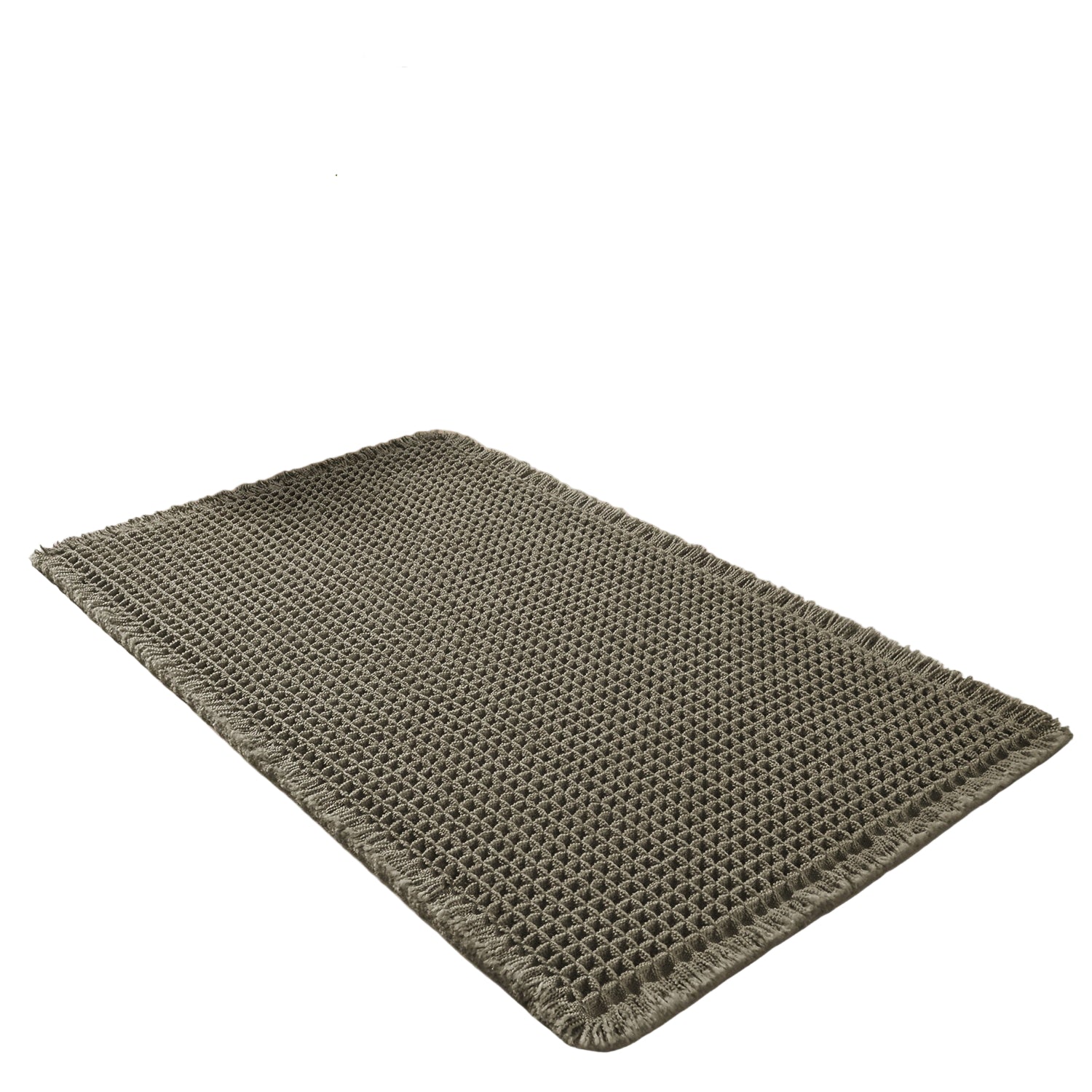 Myk, sklisikker badematte med vaffeldesign for baderom. Absorberende og komfortabel gulvmatte i polyester.
