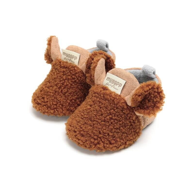 Myke og fleksible babysko med lammedesign i bomull, fremmer naturlig bevegelse