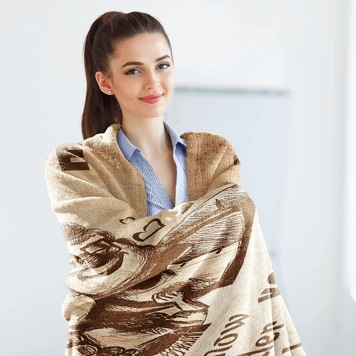Varmt mikrofiber pledd med kjærlighet, en koselig gave til kone for de kalde dagene, supermykt og behagelig.