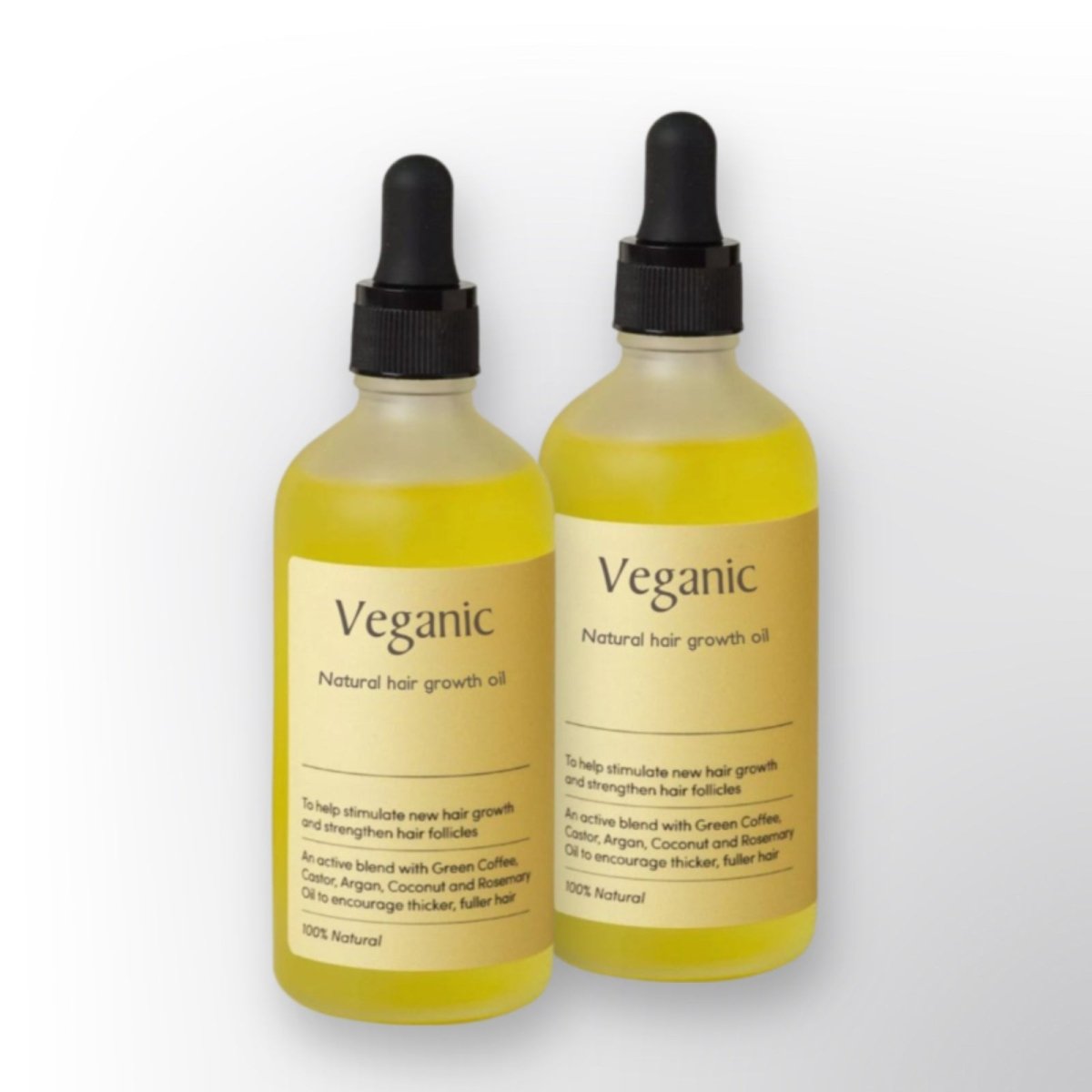 Hårvekstserum for kvinner med naturlige oljer som kokos- og lakserolje, forbedrer hodebunnshelse og hårstyrke.