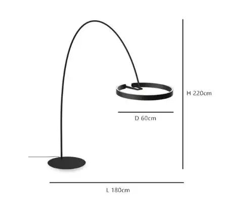 "Nordisk LED gulvlampe i minimalistisk design, tilgjengelig i gull, roségull og svart. Perfekt for moderne interiør."