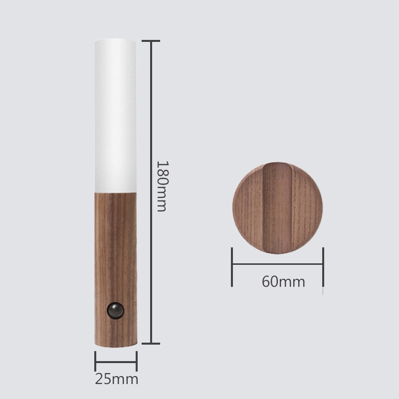 "Oppladbar LED nattlampe med bevegelsessensor, varmt lys, moderne design, 3 m rekkevidde, enkel installasjon"