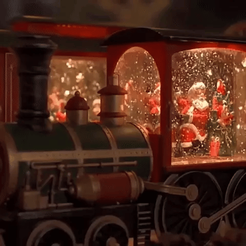 Skap magisk julestemning med dette opplyste juletoget og snøeffekt. Ideell festlig innendørs dekorasjon.