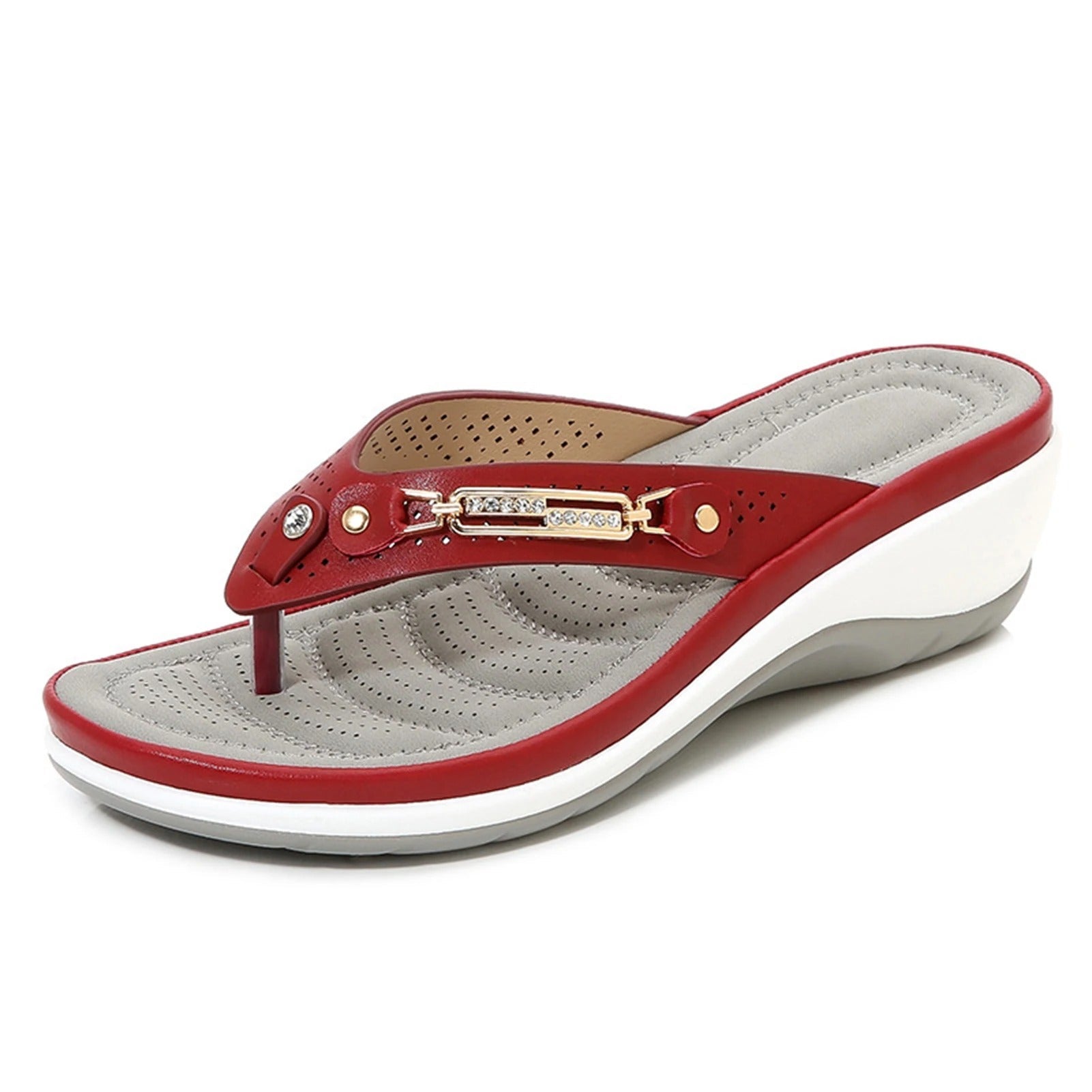Ergonomiske, polstrede flipflopsandaler for kvinner. Støttende ortopedisk fottøy for hele dagen.