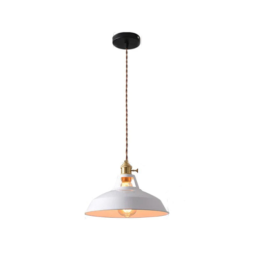 Allsidig retro pendellampe i pastell metall, egnet som stuelampe eller kafelampe.