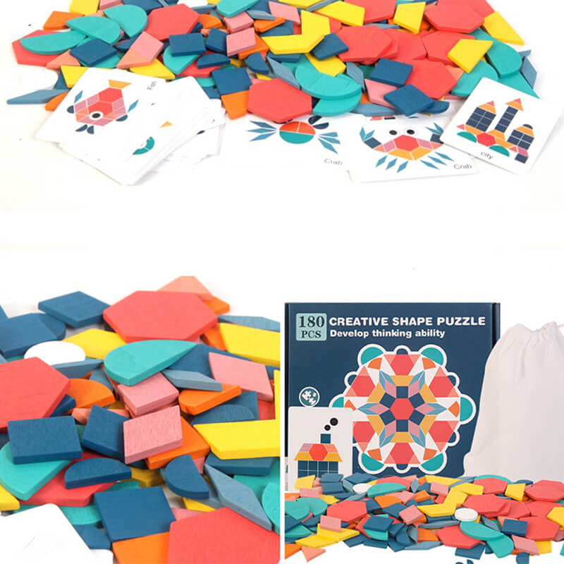 Barneleke i tre: et pedagogisk puslespill som introduserer former og mønstre