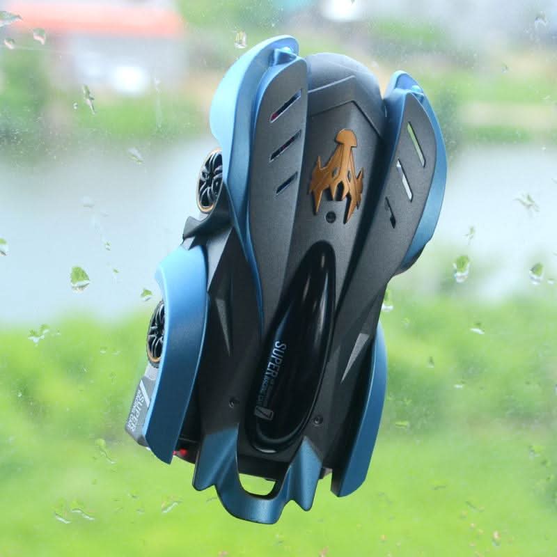 Teknologileke: Radiostyrt stuntbil for takkjøring, med tydelige LED-lys og moderne design.