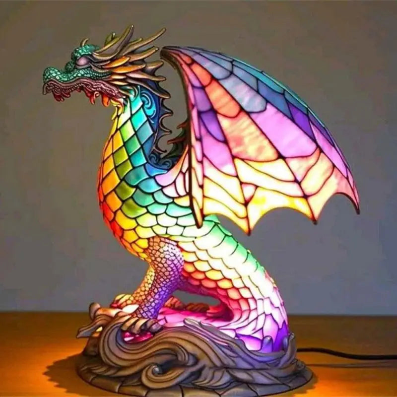 Unik retro 3D dyrebordlampe, flerfarget. Skaper varmt stemningslys og er en flott gave.