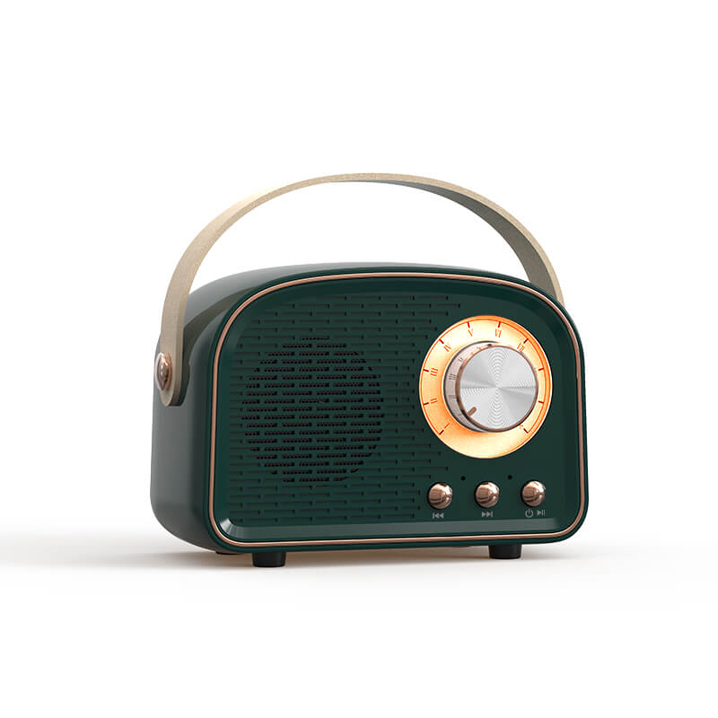 Designhøyttaler, retro Bluetooth, bærbar for trådløs musikk, passer perfekt i et vintage-inspirert interiør.