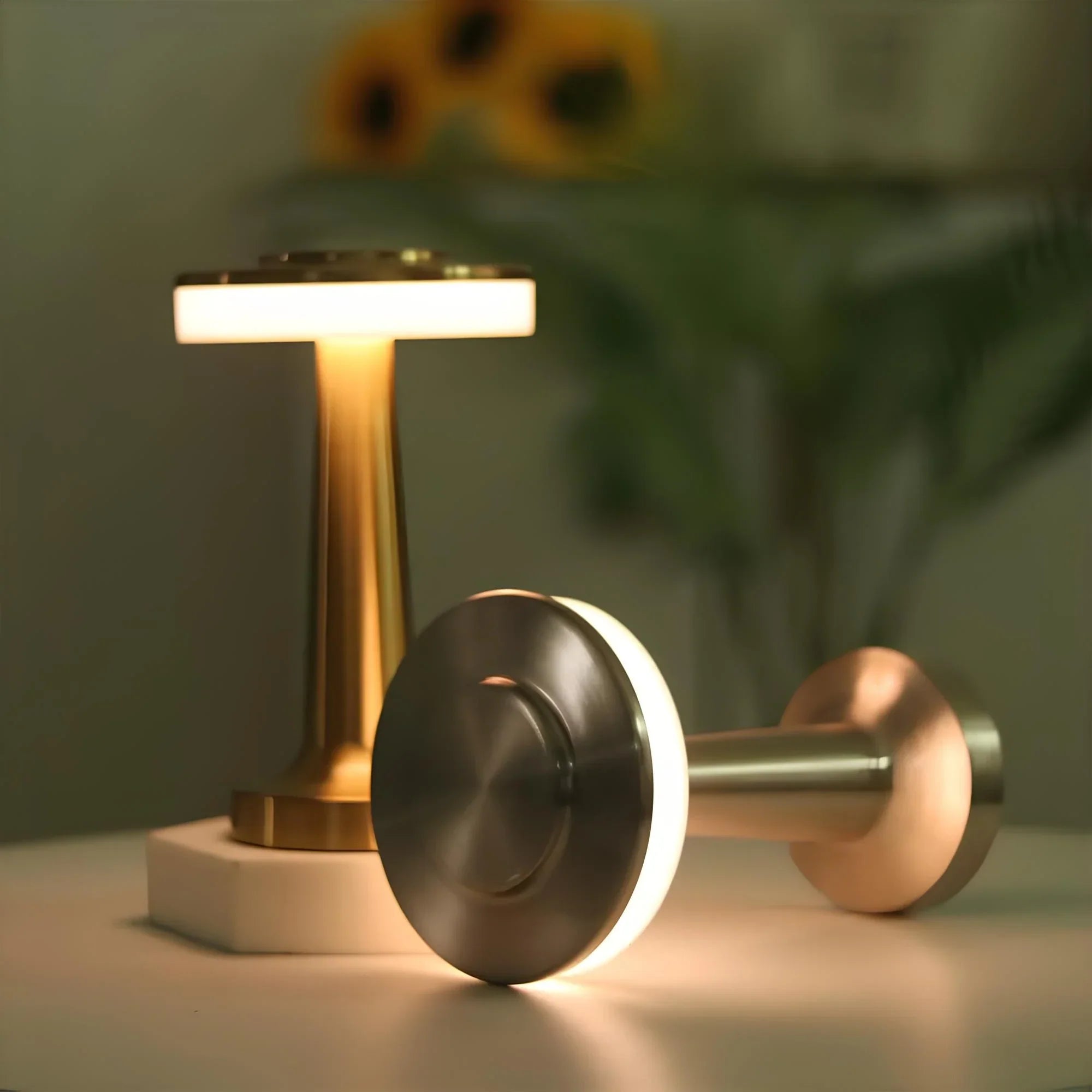 Trådløs oppladbar retro bordlampe med justerbar LED-belysning, passer til stue og soverom.