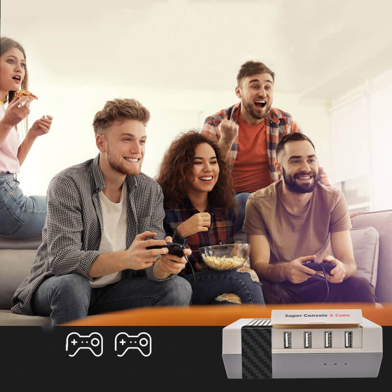 Visuell av menyen på retro gaming konsollen, viser mange spilltitler. Ubegrenset videospill moro.