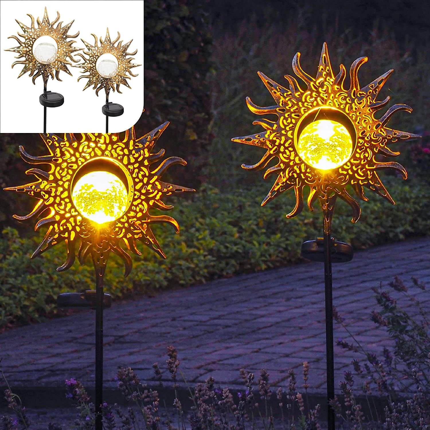 Stemningsfull retro jernlampe, ideell solcelle hagelampe.