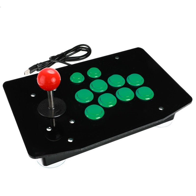 Retro USB arkade joystick for PC, gjenopplev klassiske dataspill med autentisk fight stick design.