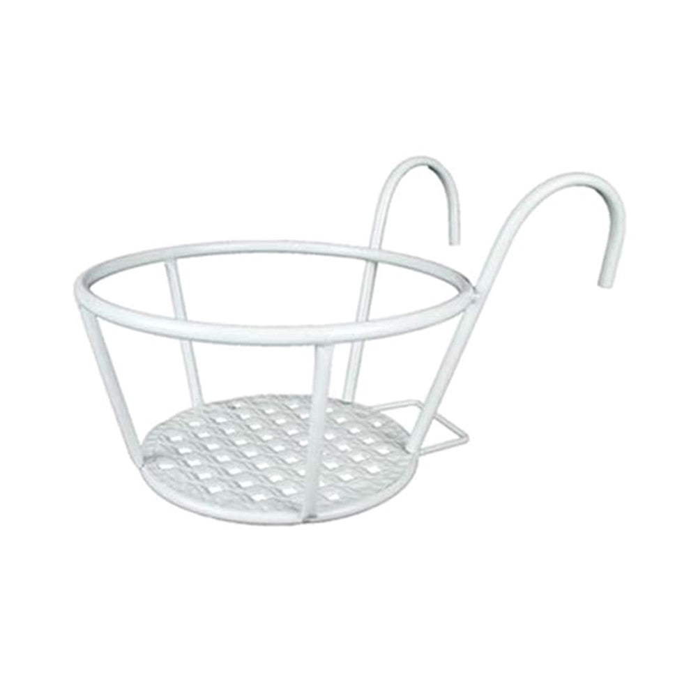 Plantestativ i robust jern for balkong, hage, terrasse. Oppheng for potteplanter og blomsterdekor.