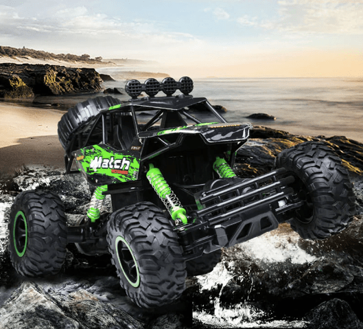 En kul 4x4 RC monstertruck, perfekt fjernstyrt leketøy for terreng og utendørs moro.