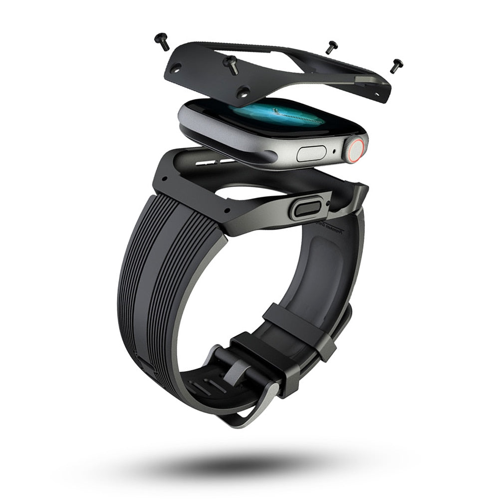 Håndleddsvisning av Apple Watch 44mm klokkebeskyttelse, komfortabel og støtsikker silikon.