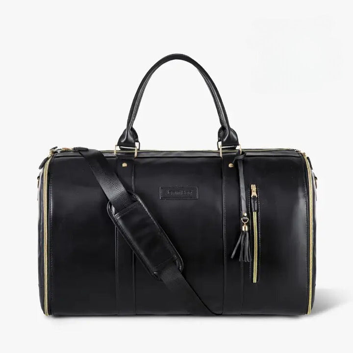 "Romslig JenniBag håndbagasje i beige, 60L, med avtakbare hjul og innovativ design for moderne reisende."