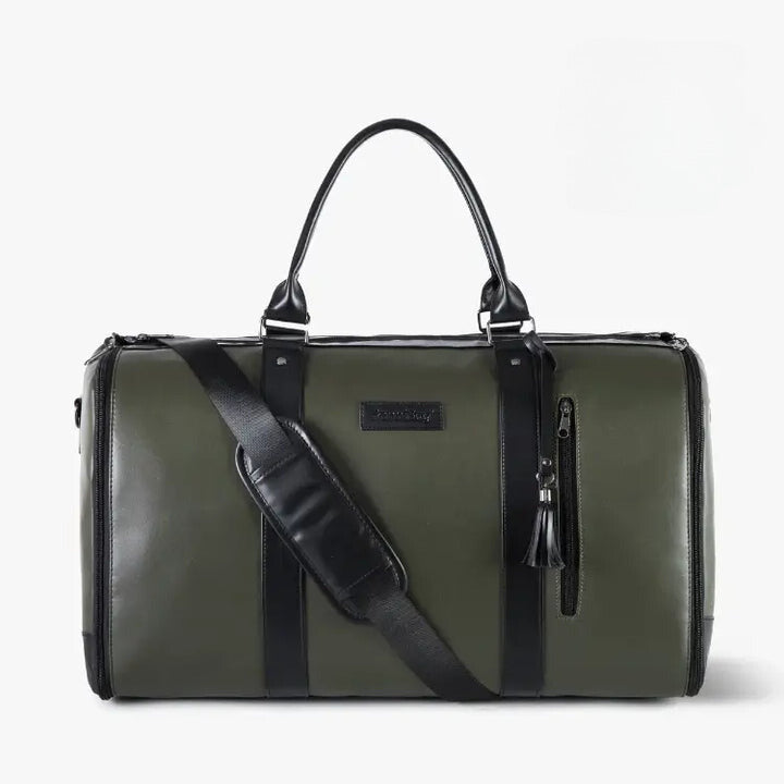 "Romslig JenniBag håndbagasje i beige, 60L, med avtakbare hjul og innovativ design for moderne reisende."