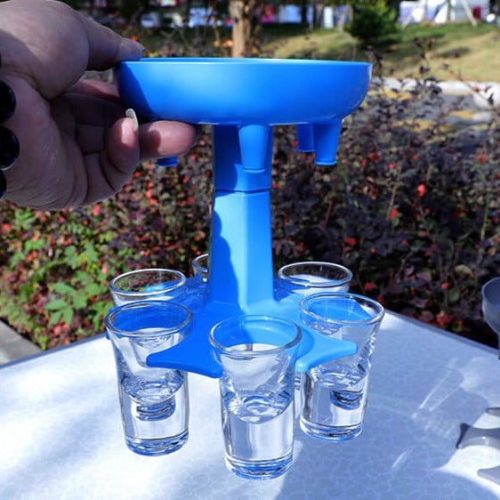 Shot dispenser, grå, rund. Rask og enkel fylling av shotglass. Perfekt for hjemmebaren.