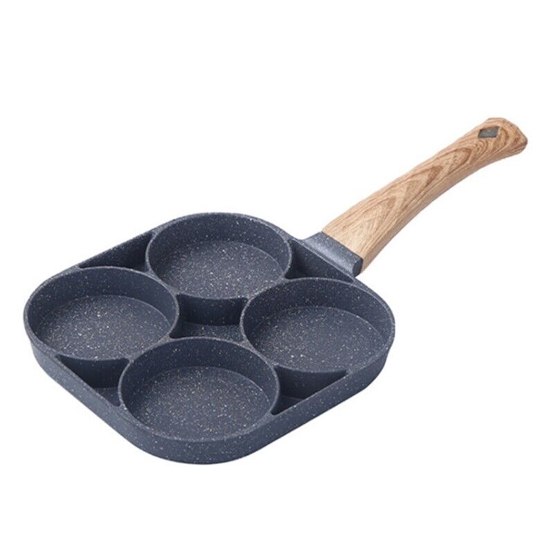 Rustfri stekepanne for 4 egg med nonstick belegg. Ideell til frokost og induksjonstopper.