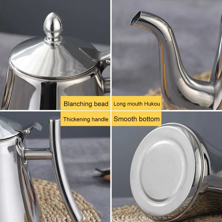 Moderne 1L/1.5L induksjonskjele i rustfritt stål med praktisk filter. Effektivt kjøkkenutstyr for alle.