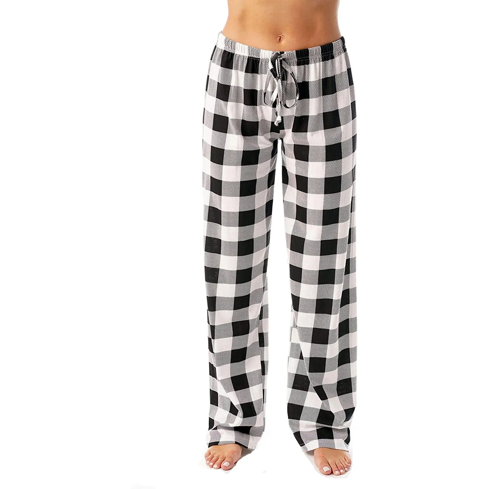 Myke og komfortable rutete pyjamasbukser for kvinner, perfekt som vinterpyjamas og hjemmeklær.