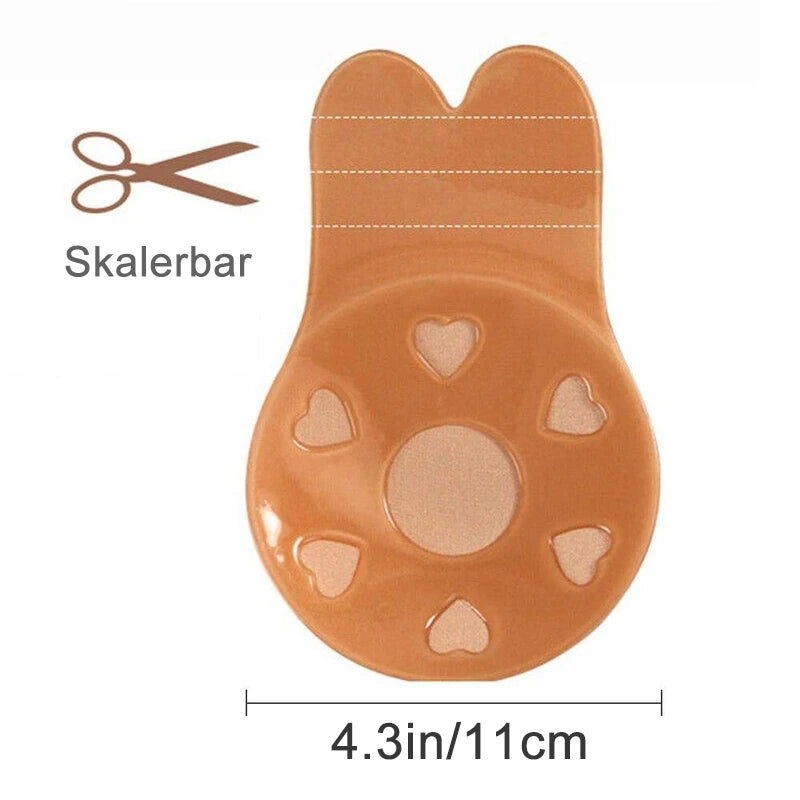 "Selvklebende usynlig løft BH i silikon, beige, for støtte uten stropper, ideell til ryggløse kjoler og spesielle anledninger