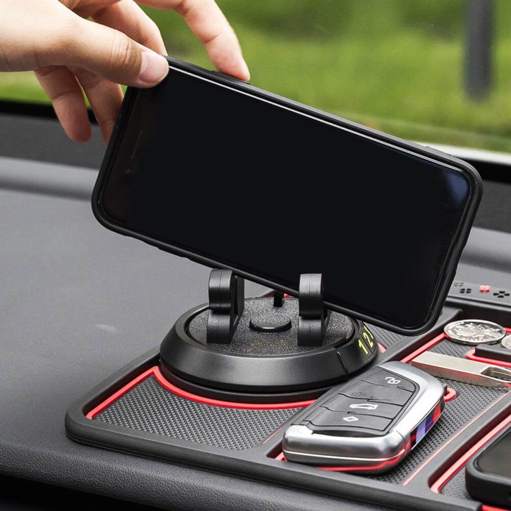 Innovativ anti-skli telefonholder til bilens dashbord. Hold mobilen på plass mens du kjører.