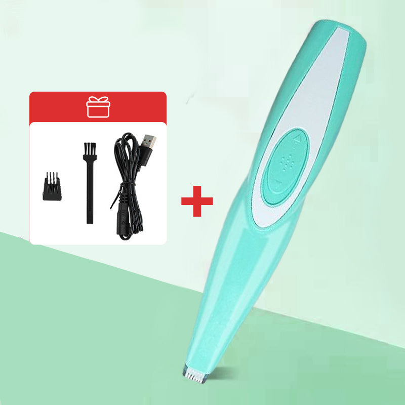 "Sikker og presis pet mini trimmer for kjæledyr, ergonomisk håndtak, trådløs, tilgjengelig i grønn, hvit, rosa, svart."