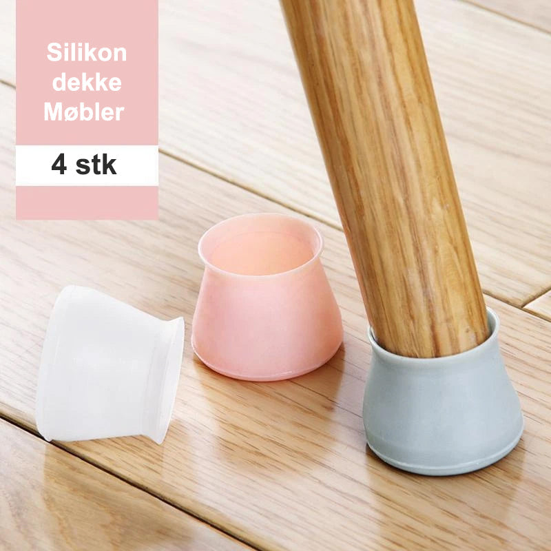 "Silikon møbelbeskytter i transparent design, beskytter gulv og møbelben, anti-skli og slitesterk for universal bruk."