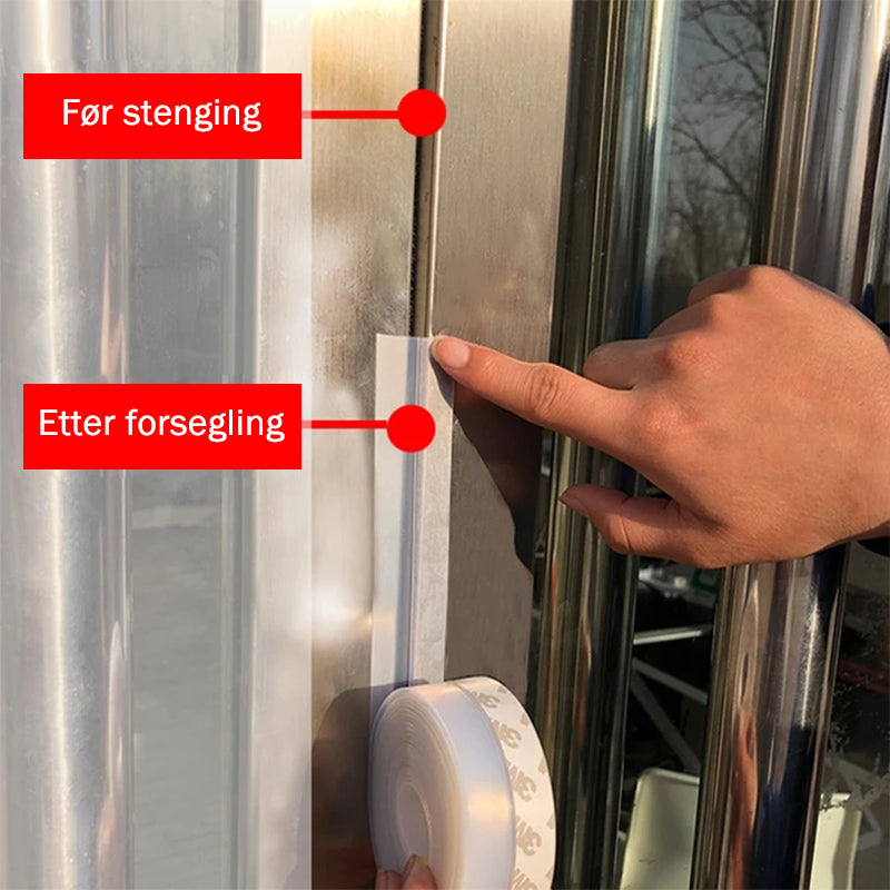 "Silikon tetningslist for dører og vinduer, værbestandig, fem fargevalg, miljøvennlig og støv- og støysikker."