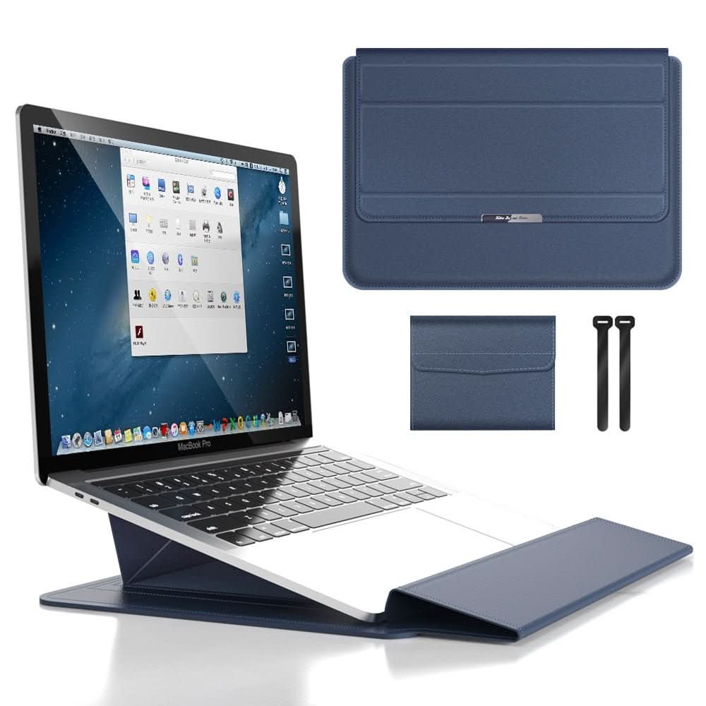 Ergonomisk laptop-etui med stativfunksjon for komfortabel skriving og visning på jobb eller hjemmekontor.