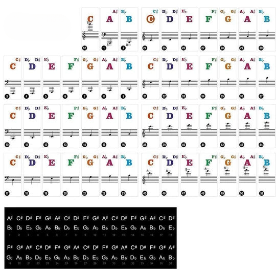 Stickers for Piano Keys - Durable and Eye-Catching