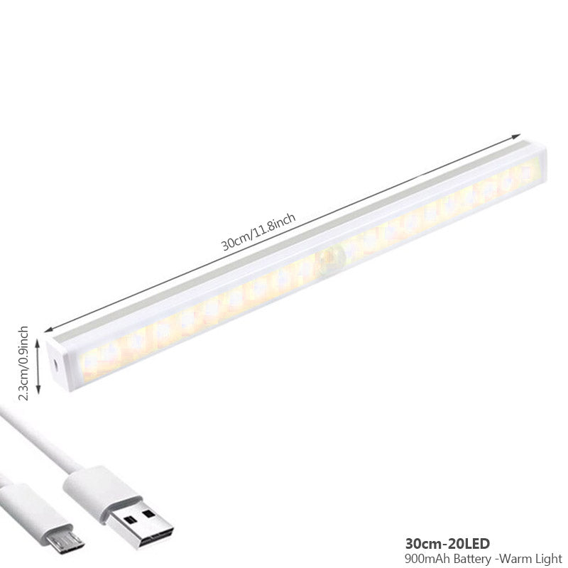 Elegant oppladbar lampe. Trådløs bevegelsessensor for innendørs bruk, energieffektiv.